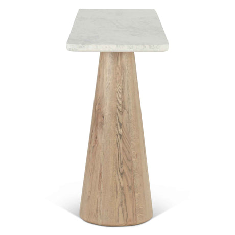 Vista 60" Console Table with White Travertine and Light Base by Home Trends & Design at Eve Furniture