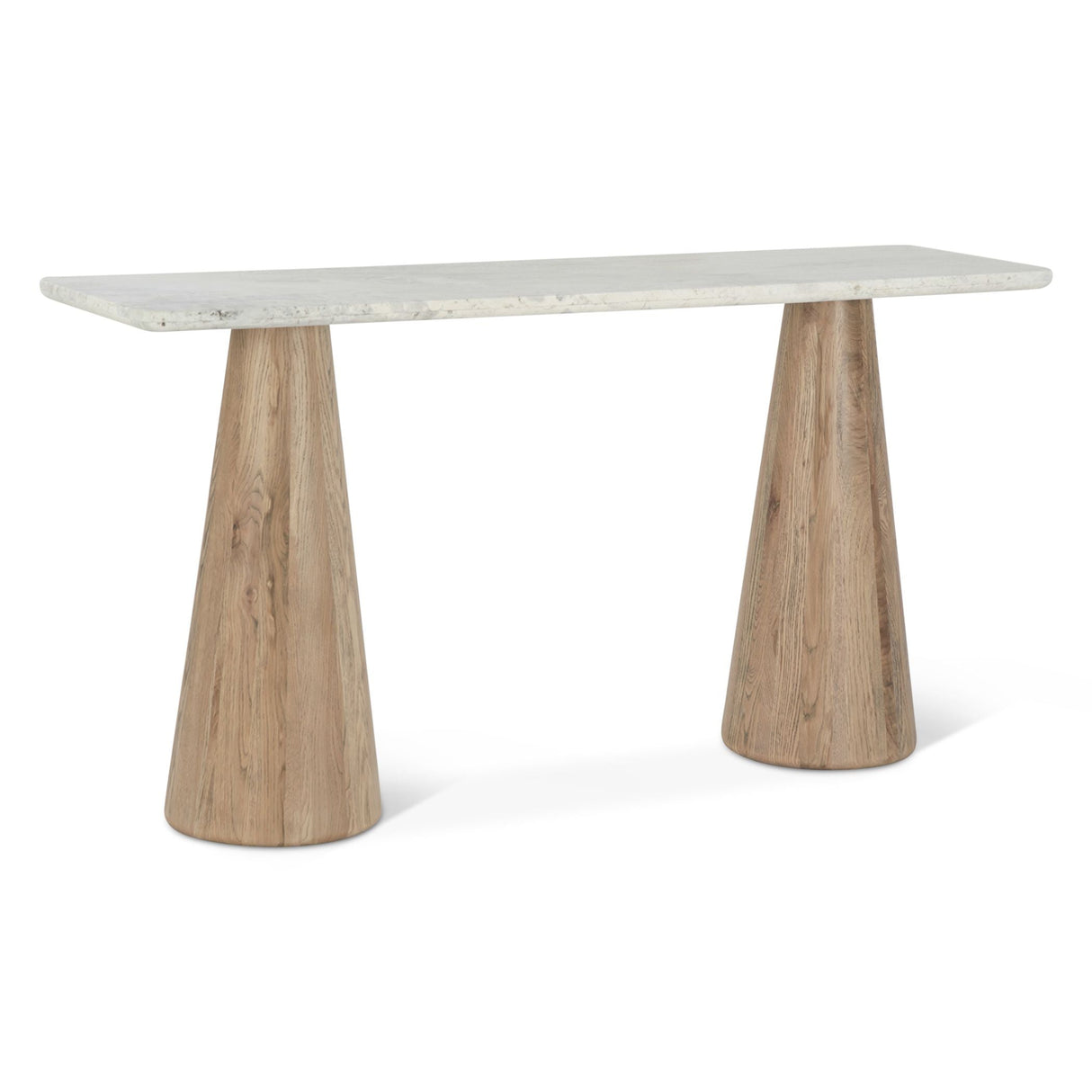 Vista 60" Console Table with White Travertine and Light Base by Home Trends & Design at Eve Furniture