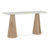 Vista 60" Console Table with White Travertine and Light Base by Home Trends & Design at Eve Furniture