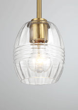 Vista Single Pendant Chain Hanging Light with Clear Glass - Satin Brass by Ashcroft Furniture at Eve Furniture