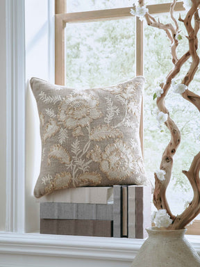 Viveka Brown/Beige Pillow by Ashley at Eve Furniture