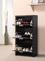 Vivian Black 3-Drawer Shoe Cabinet by Coaster at Eve Furniture