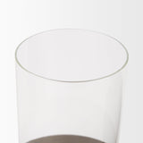 Vivian Gold Metal and Glass Hurricane Candle Holder (Set of 2) by Mercana at Eve Furniture