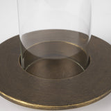 Vivian Gold Metal and Glass Hurricane Candle Holder (Set of 2) by Mercana at Eve Furniture