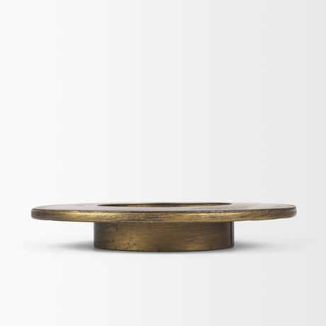 Vivian Gold Metal and Glass Hurricane Candle Holder (Set of 2) by Mercana at Eve Furniture