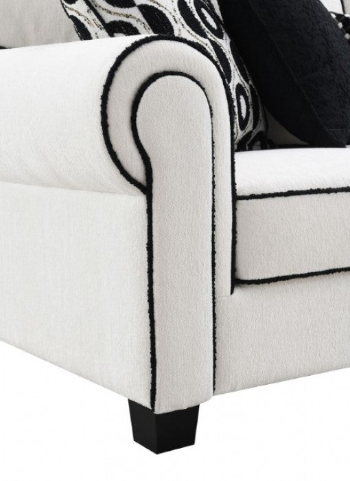 Viviani White Sofa by Furniture of America at Eve Furniture