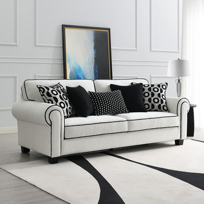 Viviani White Upholstery Living Room Set by Furniture of America at Eve Furniture