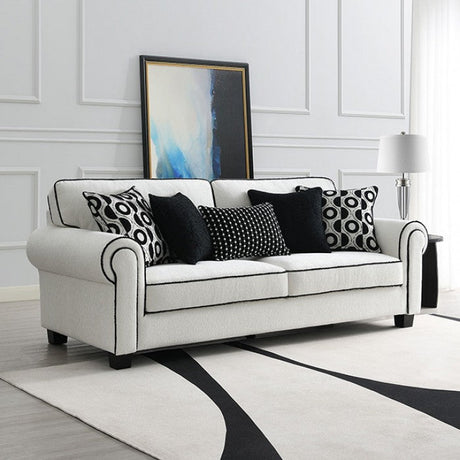 Viviani White Upholstery Living Room Set by Furniture of America at Eve Furniture
