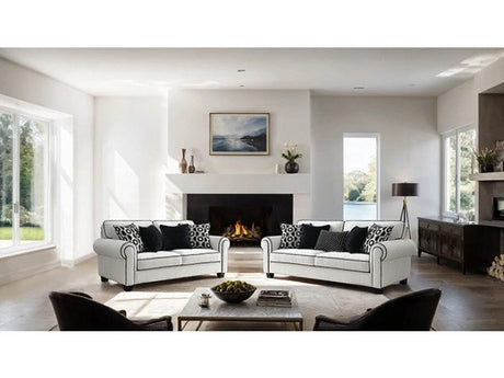 Viviani White Upholstery Living Room Set by Furniture of America at Eve Furniture