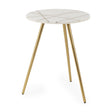 Vivienne 18.0L x 18.0W x 23.0H White Marble W/Antique Gold Metal Round Large Accent Table by Mercana at Eve Furniture