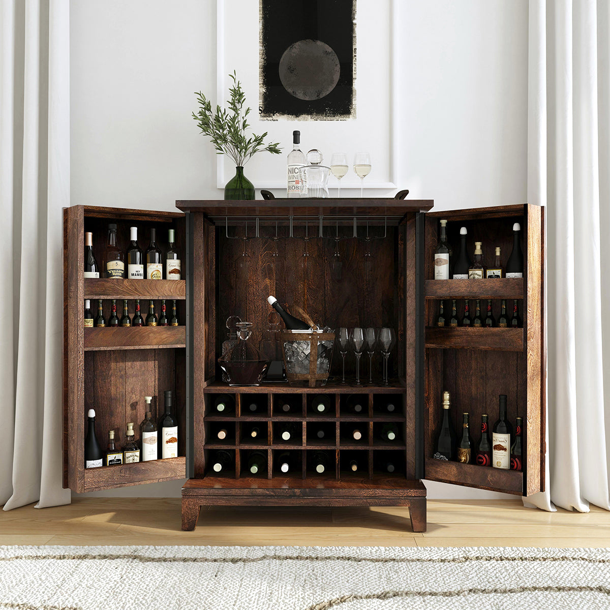 Vivienne Bar Cabinet - Bark Brown by Classic Home at Eve Furniture