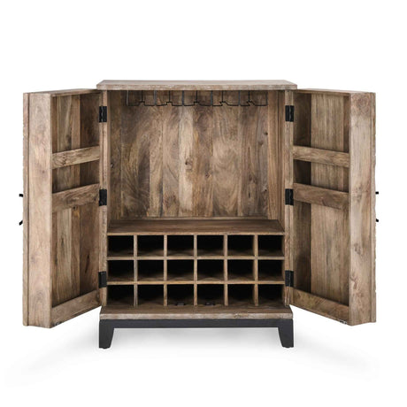 Vivienne Bar Cabinet - Distressed Taupe by Classic Home at Eve Furniture