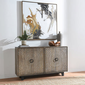 Vivienne Distressed Taupe 4 Door Cabinet by Classic Home at Eve Furniture
