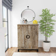 Vivienne Distressed Taupe Bar Cabinet by Classic Home at Eve Furniture