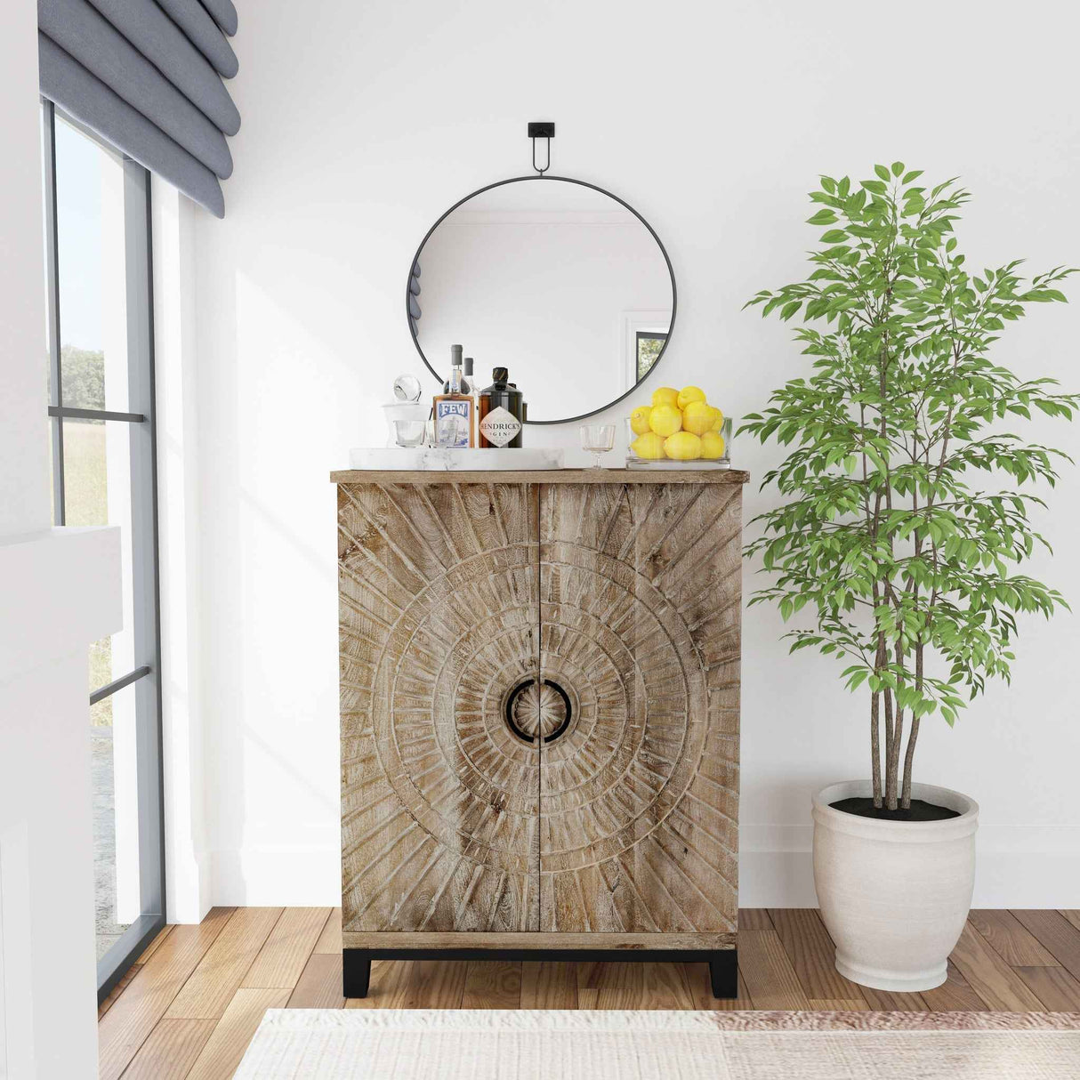 Vivienne Distressed Taupe Bar Cabinet by Classic Home at Eve Furniture