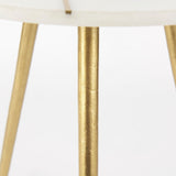 Vivienne White Marble W/Antique Gold Metal Round Large Accent Table by Mercana at Eve Furniture
