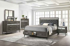 Voleta Gray 4-Piece Queen Bedroom Set by Furniture of America at Eve Furniture