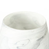Volta I Short Gray Cream Glass Abstract Pattern Vase by Mercana at Eve Furniture