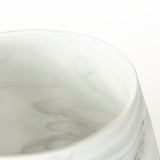 Volta I Short Gray Cream Glass Abstract Pattern Vase by Mercana at Eve Furniture