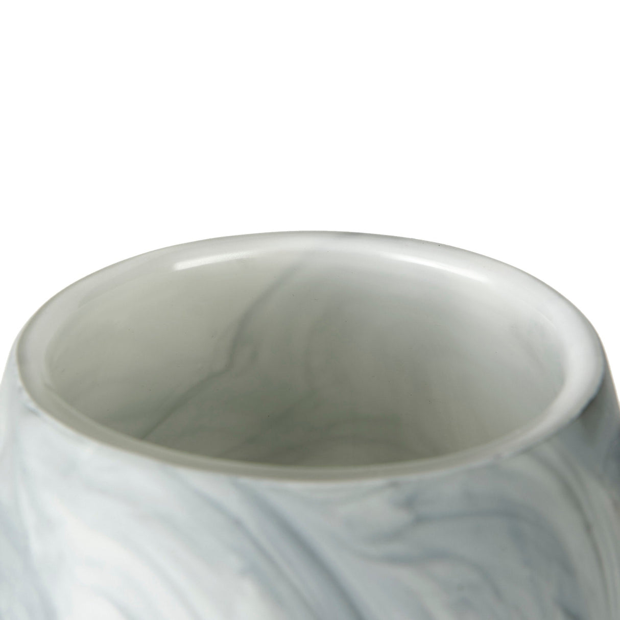 Volta II Tall White Gray Abstract Pattern Glass Vase by Mercana at Eve Furniture
