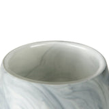 Volta II Tall White Gray Abstract Pattern Glass Vase by Mercana at Eve Furniture