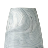 Volta II Tall White Gray Abstract Pattern Glass Vase by Mercana at Eve Furniture