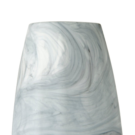 Volta II Tall White Gray Abstract Pattern Glass Vase by Mercana at Eve Furniture