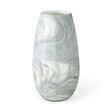 Volta II Tall White Gray Abstract Pattern Glass Vase by Mercana at Eve Furniture