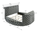 Voltare Gray King Upholstered Fireplace Bed with TV Lift by Crown Mark at Eve Furniture