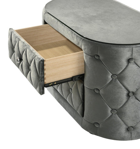 Voltare Gray Nightstand by Crown Mark at Eve Furniture