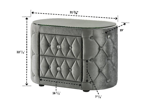 Voltare Gray Nightstand by Crown Mark at Eve Furniture