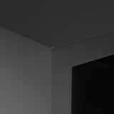 Vondra Matte Black Metal w/ Open Shelves Side table by Mercana at Eve Furniture