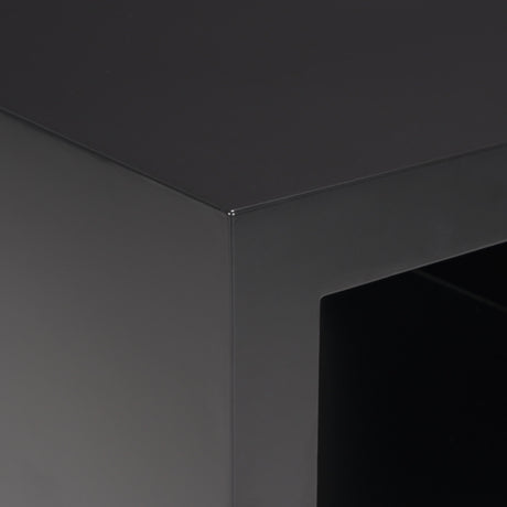 Vondra Matte Black Metal w/ Open Shelves Side table by Mercana at Eve Furniture