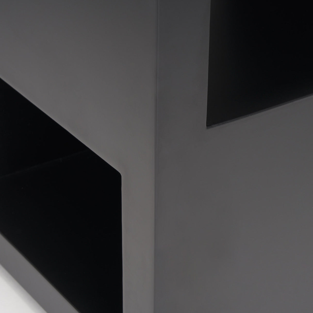 Vondra Matte Black Metal w/ Open Shelves Side table by Mercana at Eve Furniture