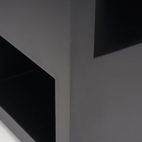 Vondra Matte Black Metal w/ Open Shelves Side table by Mercana at Eve Furniture
