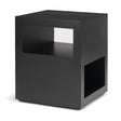 Vondra Matte Black Metal w/ Open Shelves Side table by Mercana at Eve Furniture