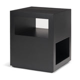 Vondra Matte Black Metal w/ Open Shelves Side table by Mercana at Eve Furniture