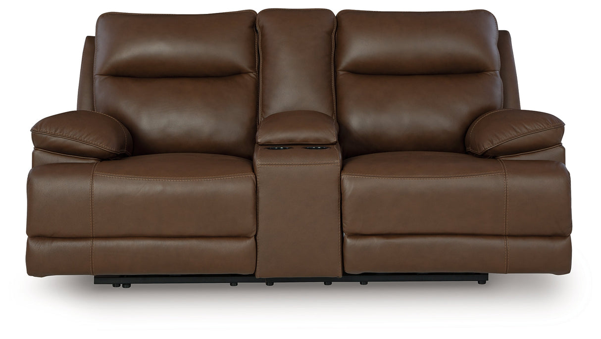 VonRyan Tobacco Dual Power Reclining Loveseat by Ashley at Eve Furniture