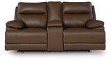 VonRyan Tobacco Dual Power Reclining Loveseat by Ashley at Eve Furniture