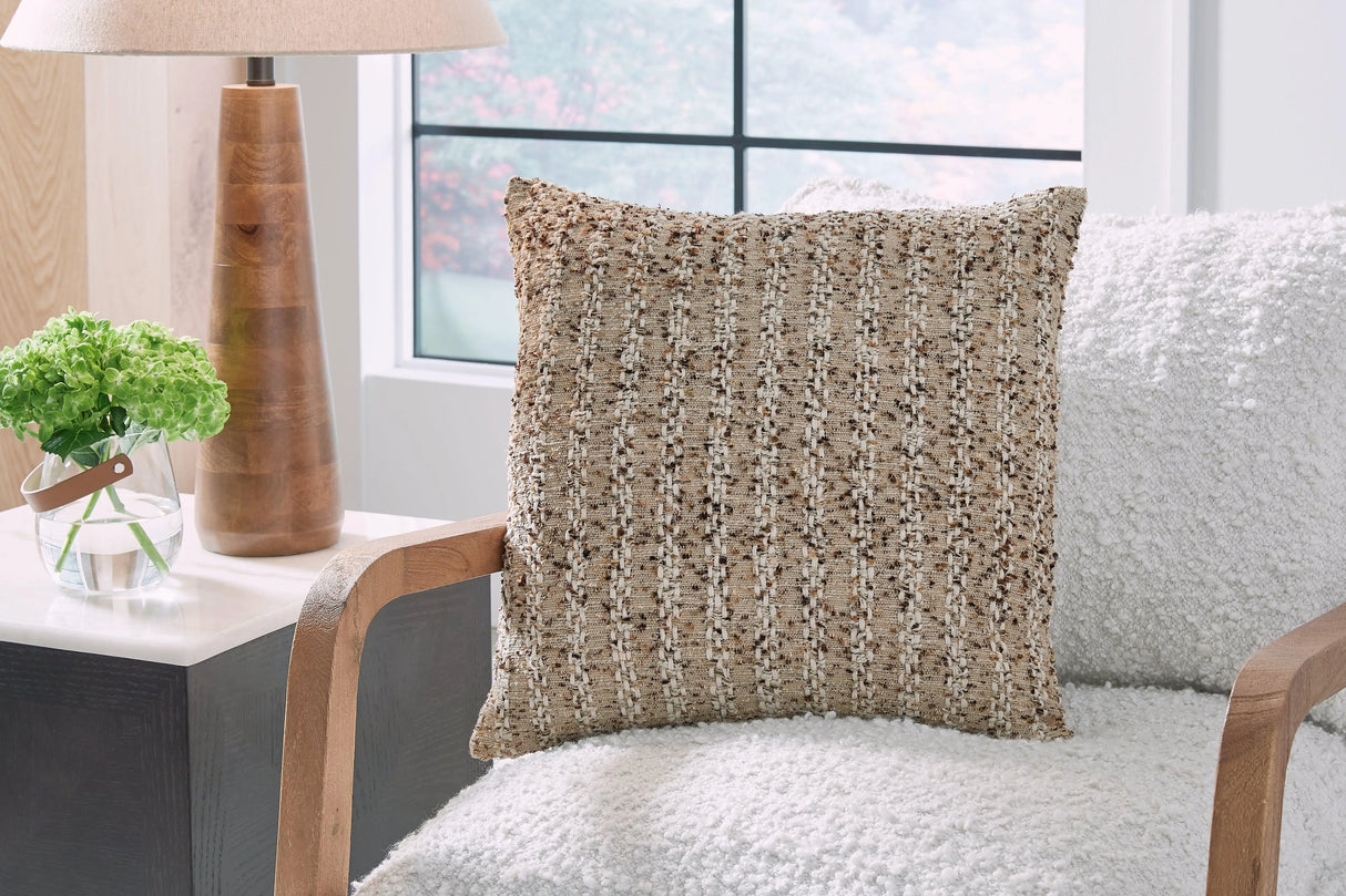 Vorlane Tan/Brown/White Pillow (Set of 4) by Ashley at Eve Furniture