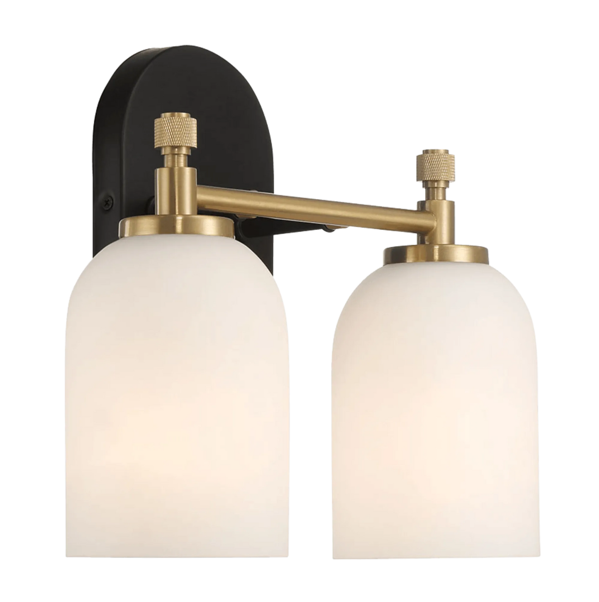 Vortex Two Lights Vanity in Traditional Style for Over Bathroom Mirror Wall Sconce 12.25"W × 10.125"H × 5.5"E With White Frosted Glass by Ashcroft Furniture at Eve Furniture