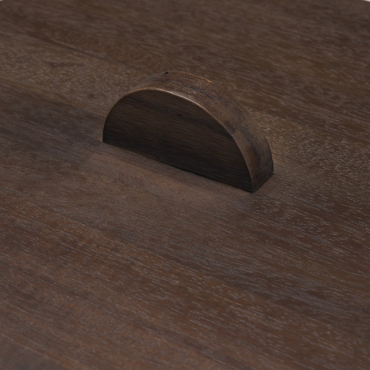 Voss Black Metal w/ Dark Wood Lid Canister by Mercana at Eve Furniture