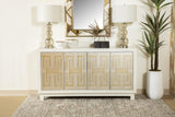 Voula White/Gold Rectangular 4-Door Accent Cabinet