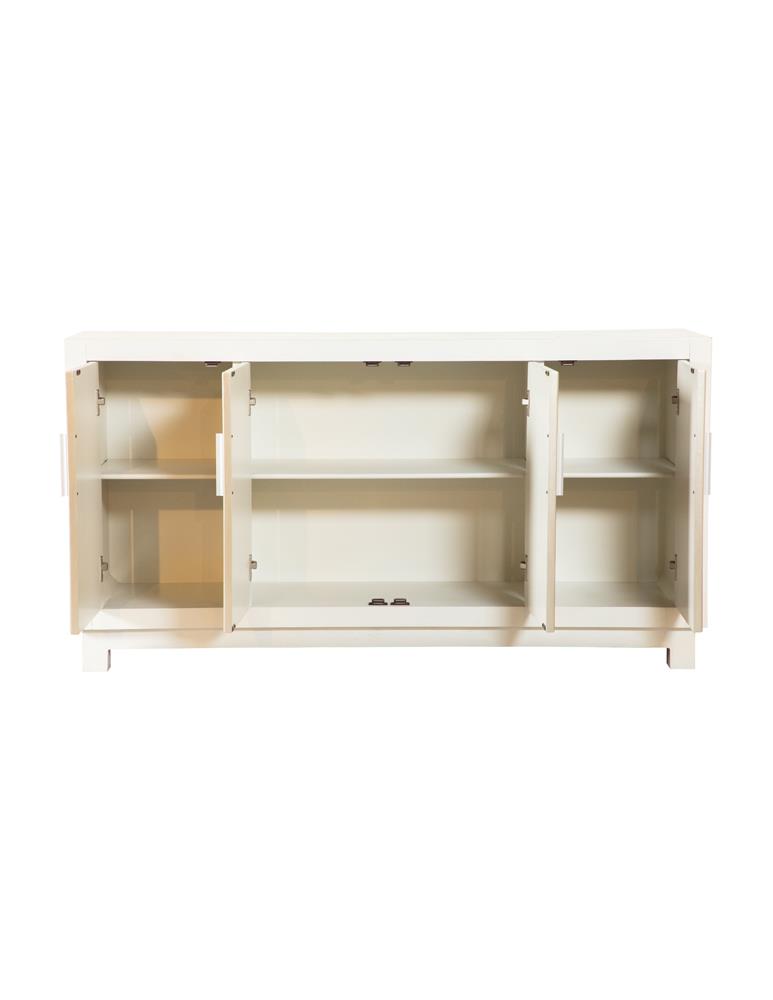 Voula White/Gold Rectangular 4-Door Accent Cabinet