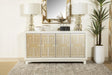 Voula White/Gold Rectangular 4-Door Accent Cabinet by Coaster at Eve Furniture