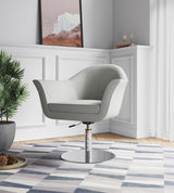 Voyager Swivel Adjustable Accent Chair in Barley and Brushed Metal by Manhattan Comfort at Eve Furniture