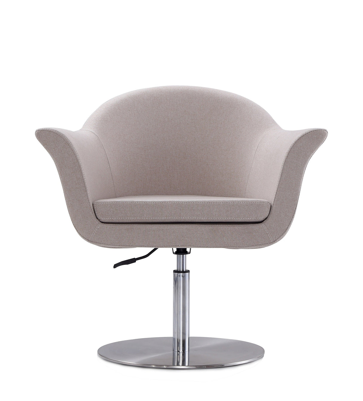 Voyager Swivel Adjustable Accent Chair in Barley and Brushed Metal by Manhattan Comfort at Eve Furniture