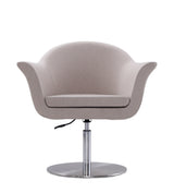 Voyager Swivel Adjustable Accent Chair in Barley and Brushed Metal by Manhattan Comfort at Eve Furniture