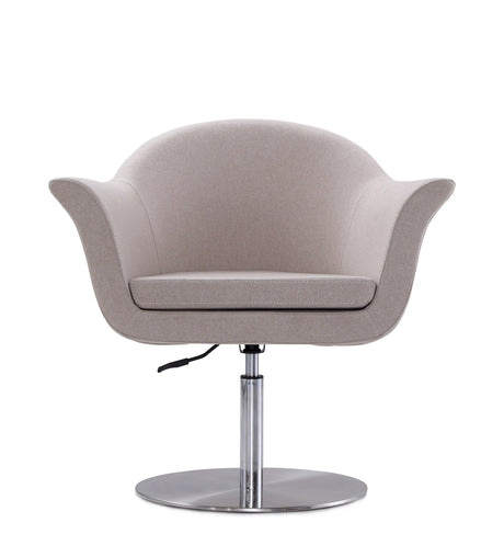Voyager Swivel Adjustable Accent Chair in Barley and Brushed Metal by Manhattan Comfort at Eve Furniture