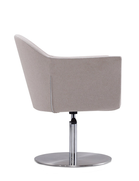 Voyager Swivel Adjustable Accent Chair in Barley and Brushed Metal by Manhattan Comfort at Eve Furniture